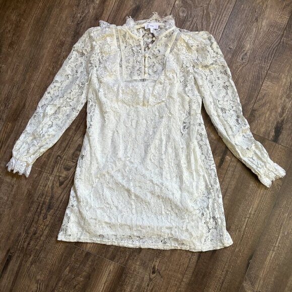 aeom White Lace w/ Slip Underneath Mini Dress Women's Size S - Picture 5 of 16